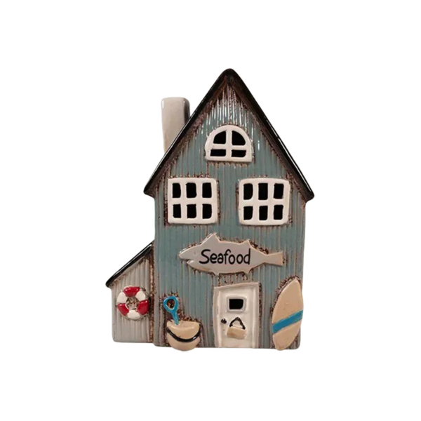 Keramikhus, Blå/Grå, H 23cm