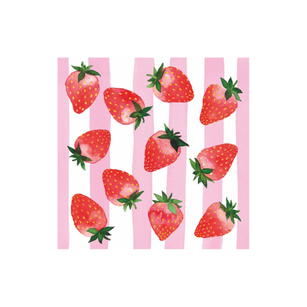 Strawberry & Stripes Napkin 33x33