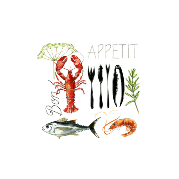 Fish Food Napkin 33x33