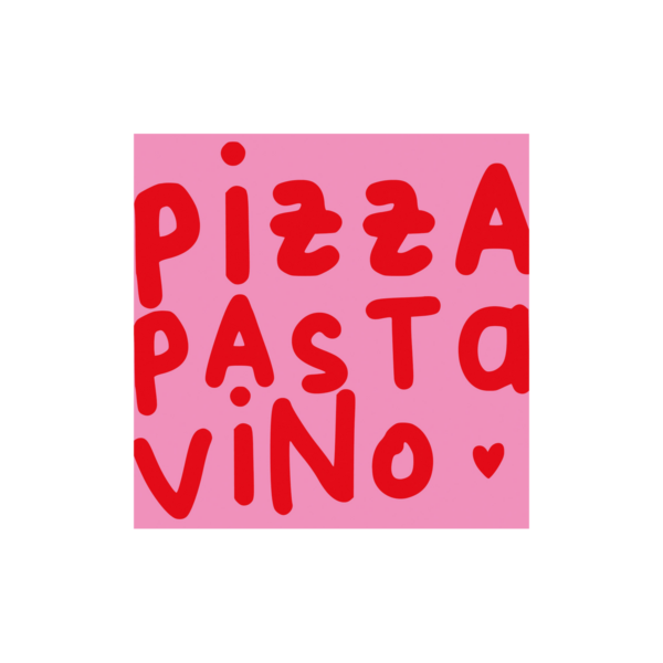 Pizza, Pasta, Vino rose Napkin 33x33